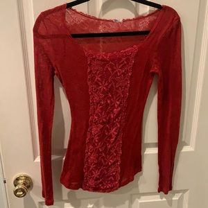 Red Lacey top! Size small